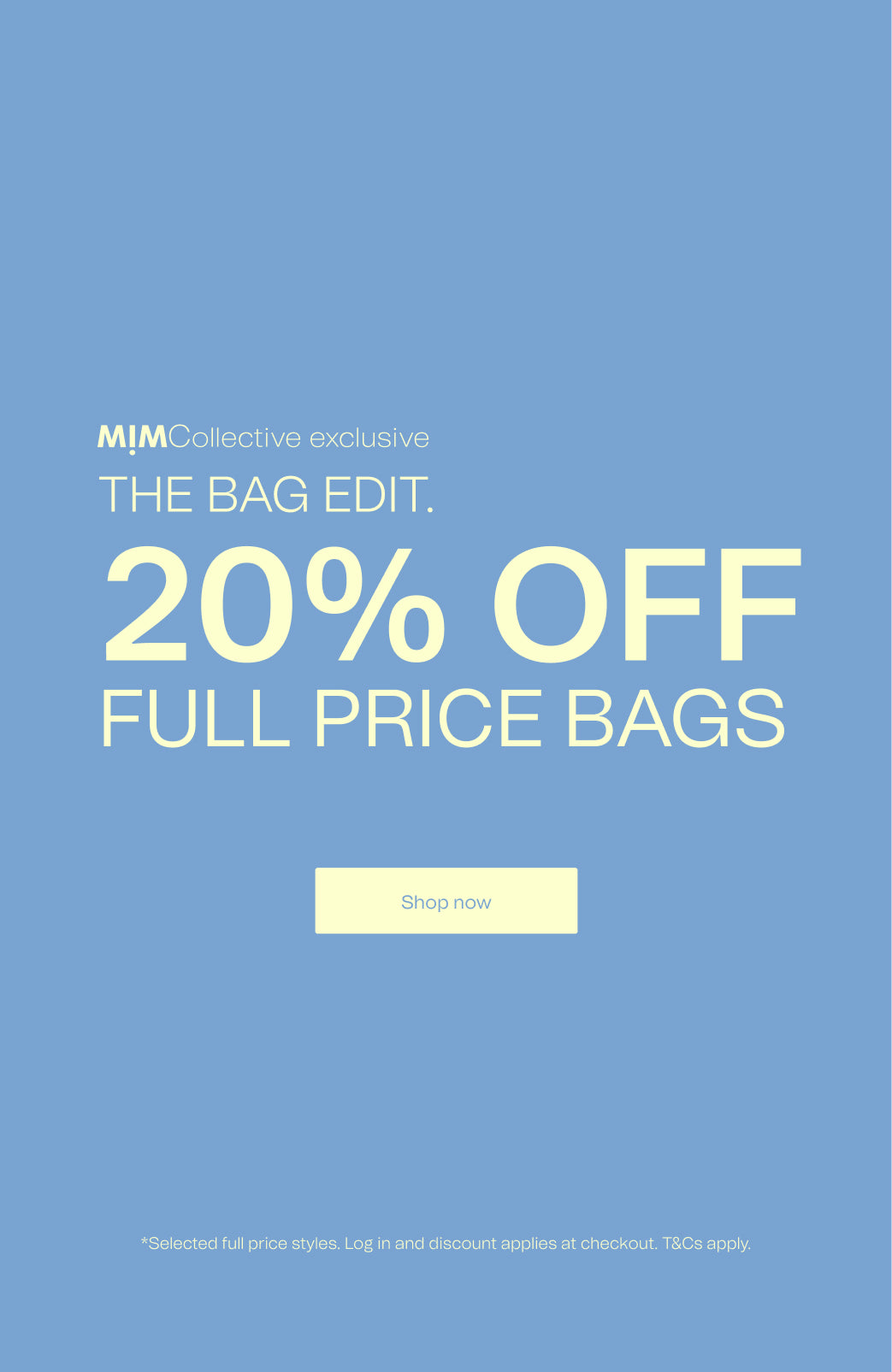20% off full price bags