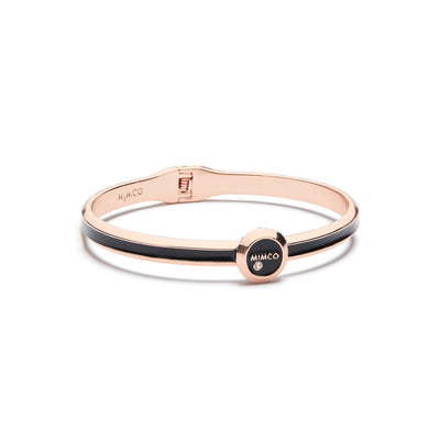 FACET HINGED BANGLE - Black Rose Gold