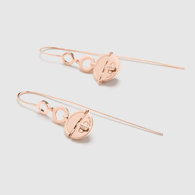 TURNLOCK THREAD EARRINGS - Rose Gold