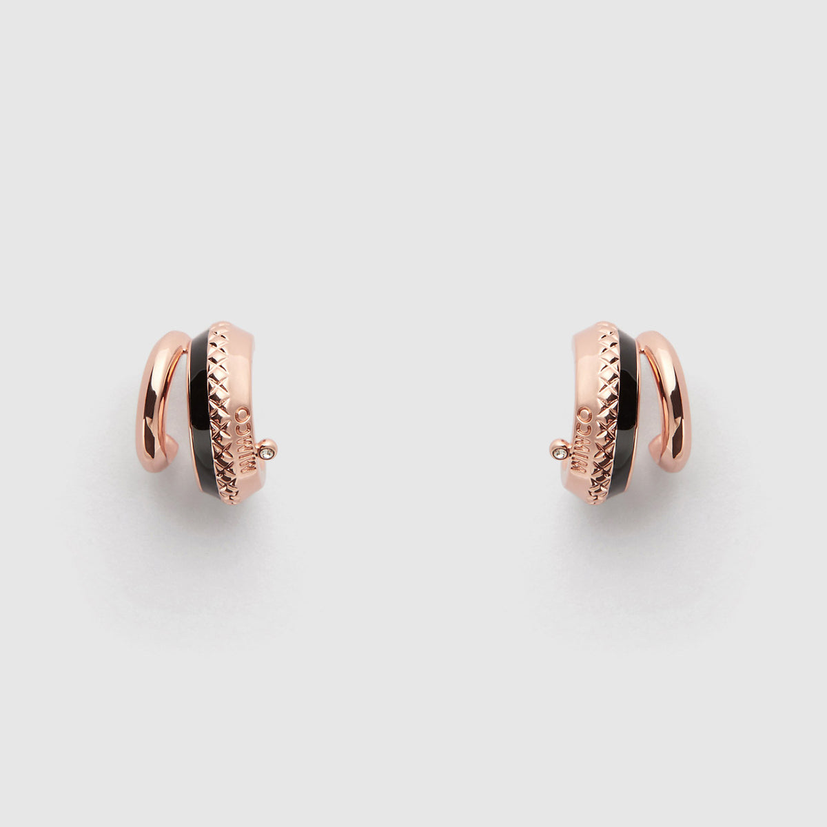 SAFE HARBOUR HOOP EARRINGS - Black Rose Gold