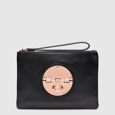 TURNLOCK MEDIUM POUCH - Black Rose Gold