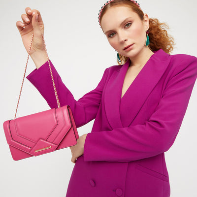 TRINITY CLUTCH BAG - Raspberry