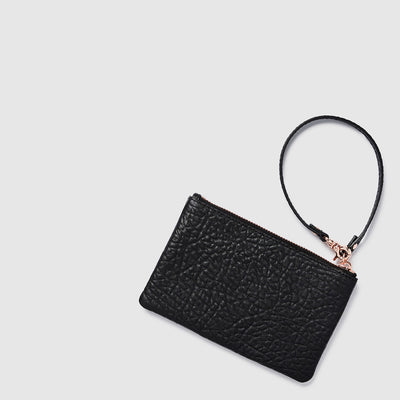 LEATHER SERENE CROSS BODY BAG - Black Rose Gold