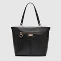 LEATHER EVERLY TOTE BAG - Black Rose Gold