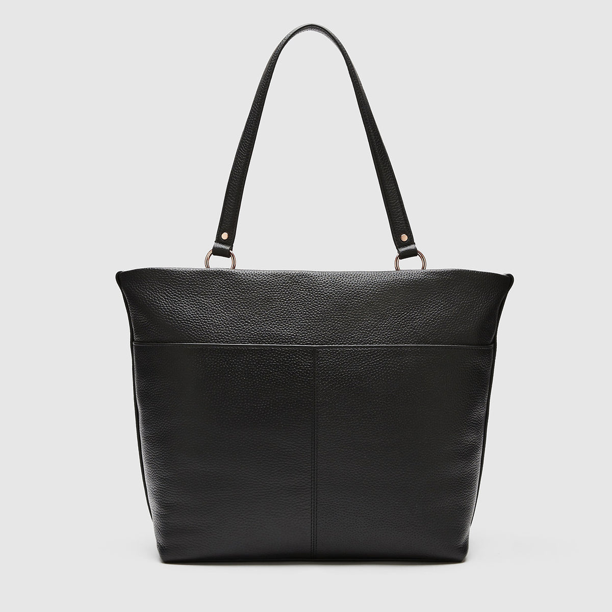 LEATHER EVERLY TOTE BAG - Black Rose Gold