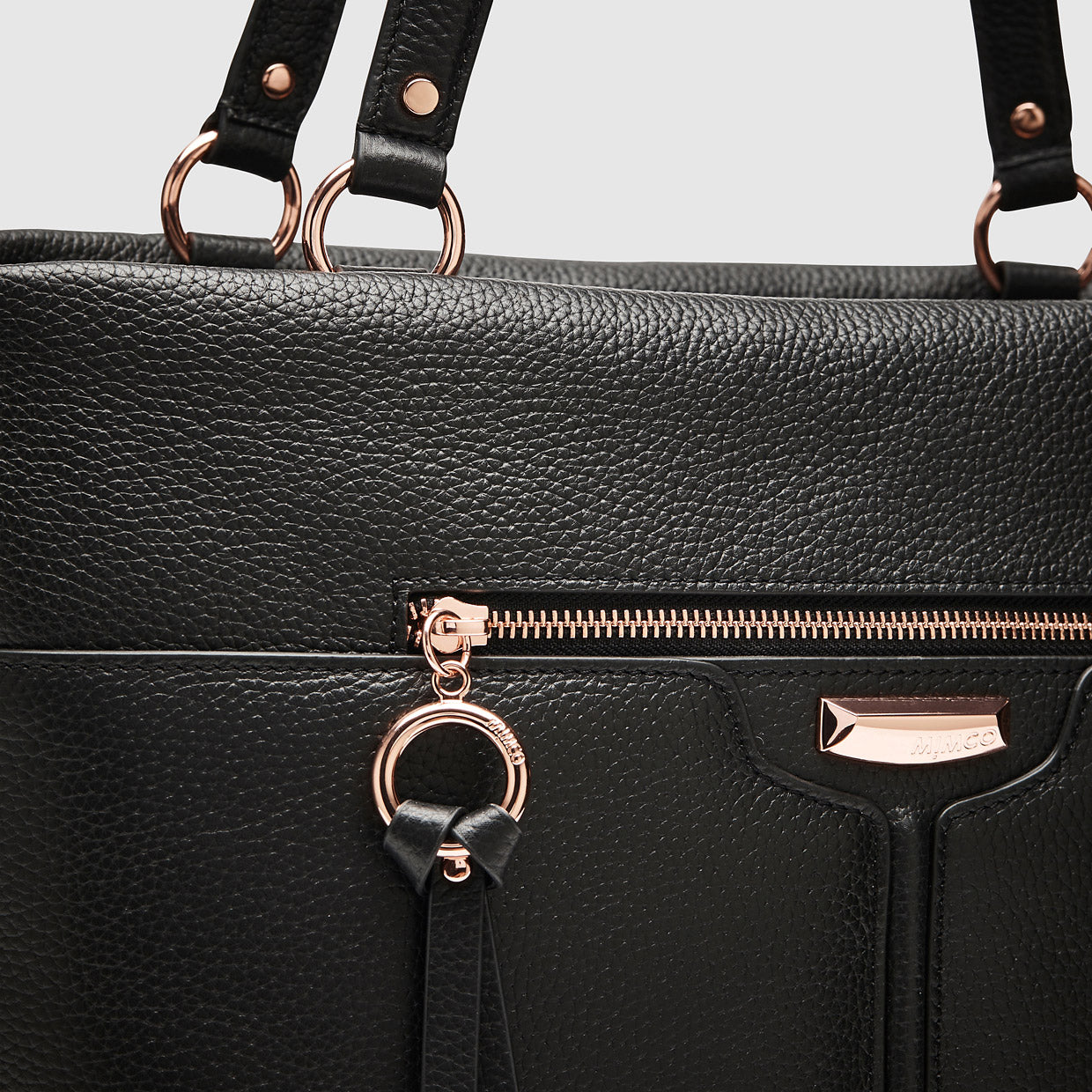 LEATHER EVERLY TOTE BAG - Black Rose Gold