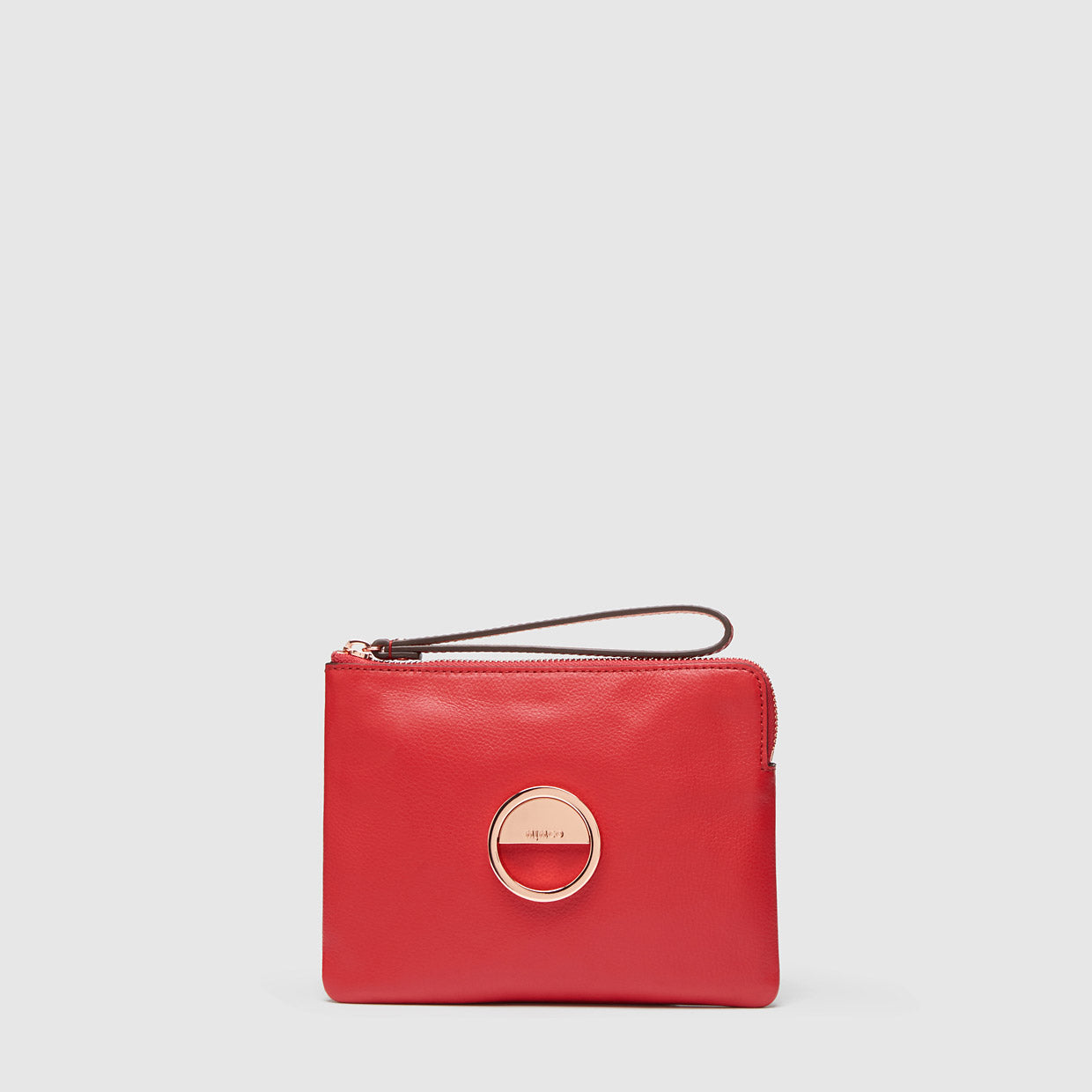 LEATHER SERENE MEDIUM POUCH - Bright Cherry