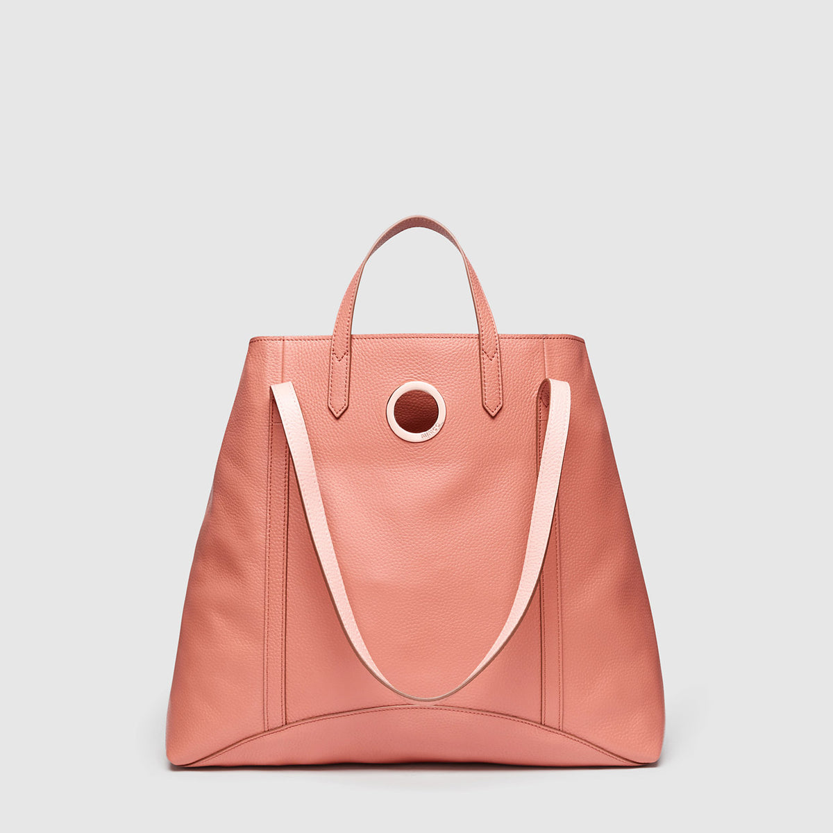 LEATHER SOLIS TOTE BAG - Peach Gin