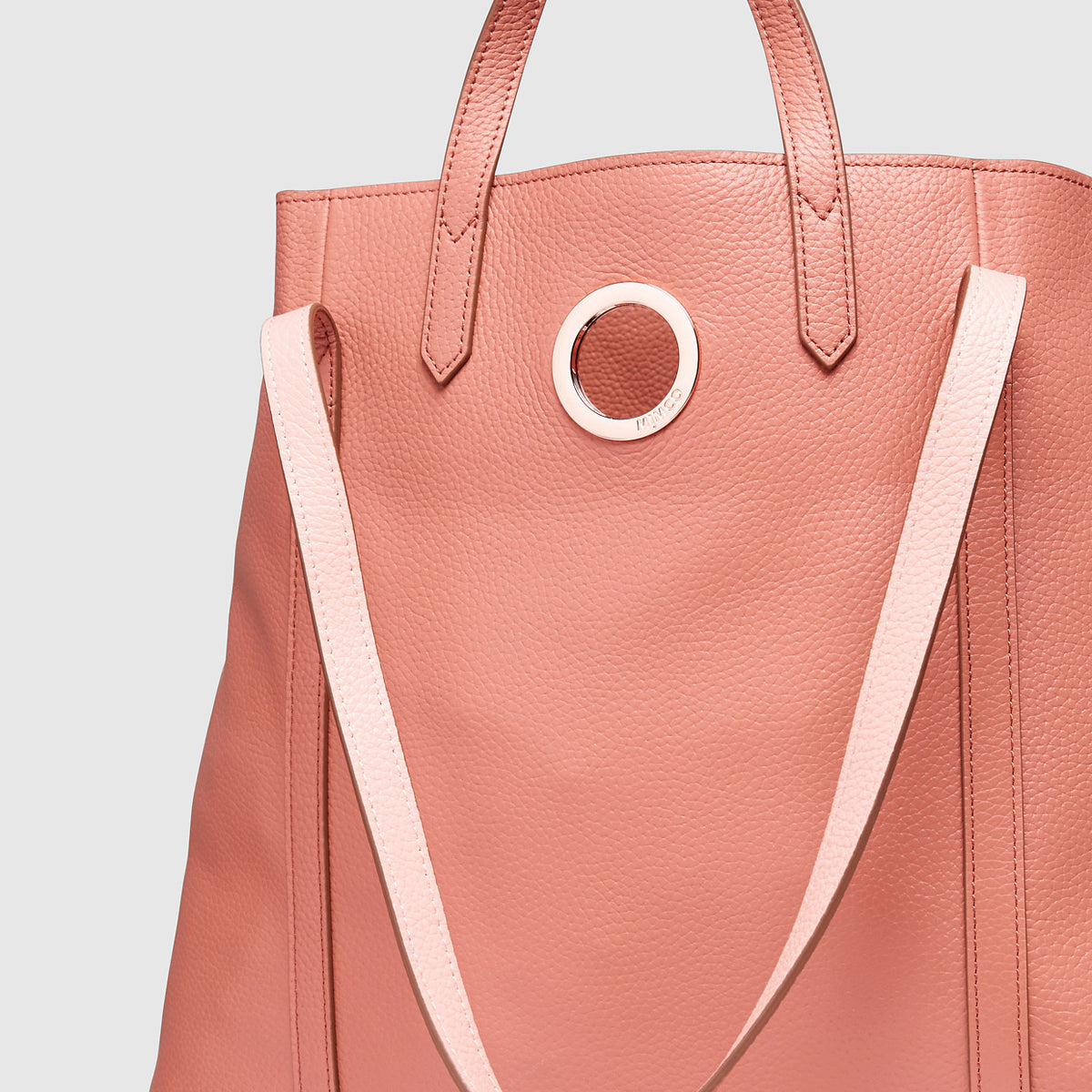 LEATHER SOLIS TOTE BAG - Peach Gin