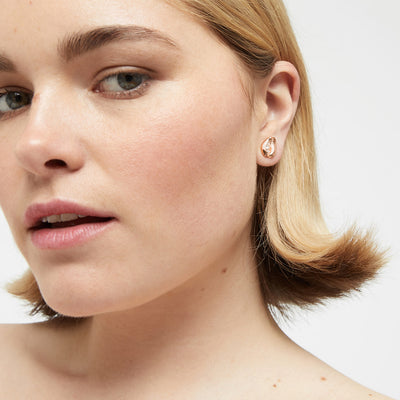 COWRY SINGLE STUD EARRING - Rose Gold