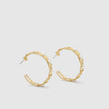 RULE BREAKER HOOP EARRINGS - WORN GOLD