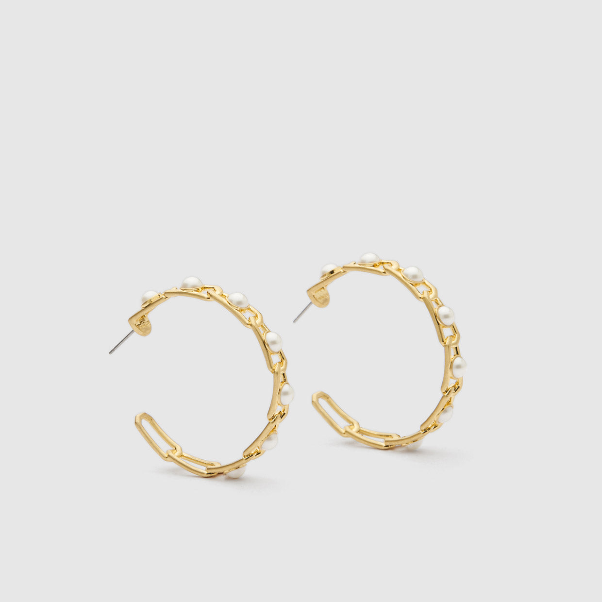 RULE BREAKER HOOP EARRINGS - WORN GOLD