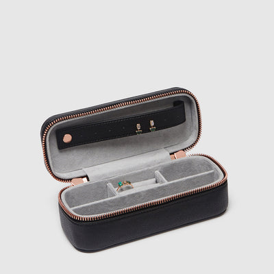 Classico Slim Jewellery Box - Black Rose Gold