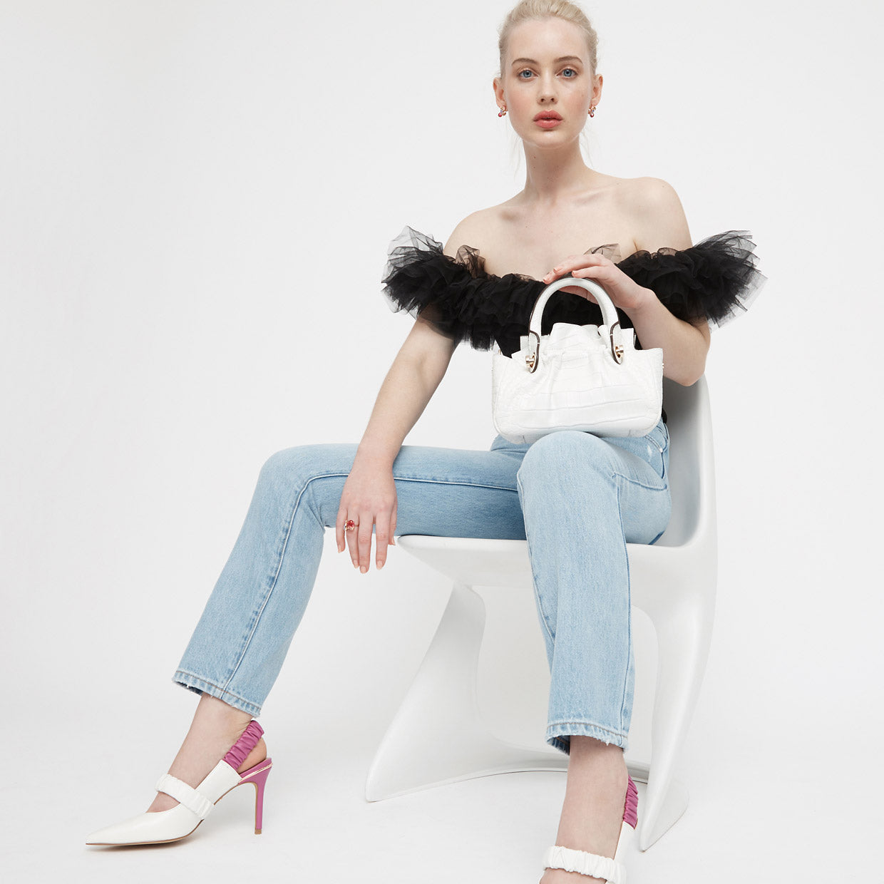 Bloom Micro Tote Bag - White