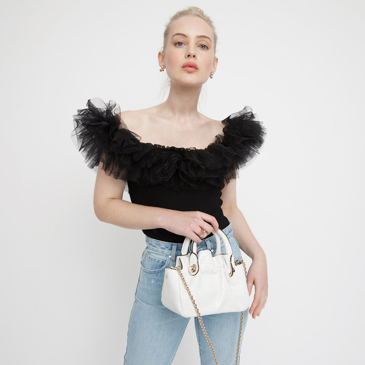 Bloom Micro Tote Bag - White
