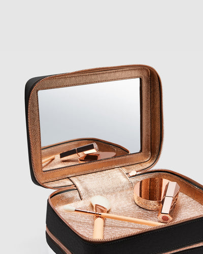 Classico Large Cosmetic Bag - Black Rose Gold