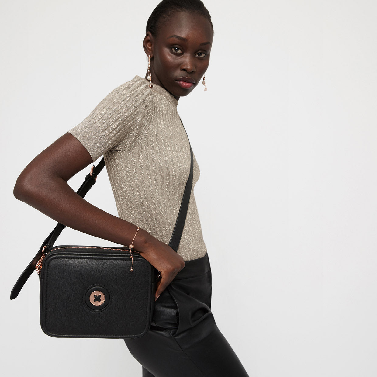 Mim-Mazing Cross Body - Black Rose Gold