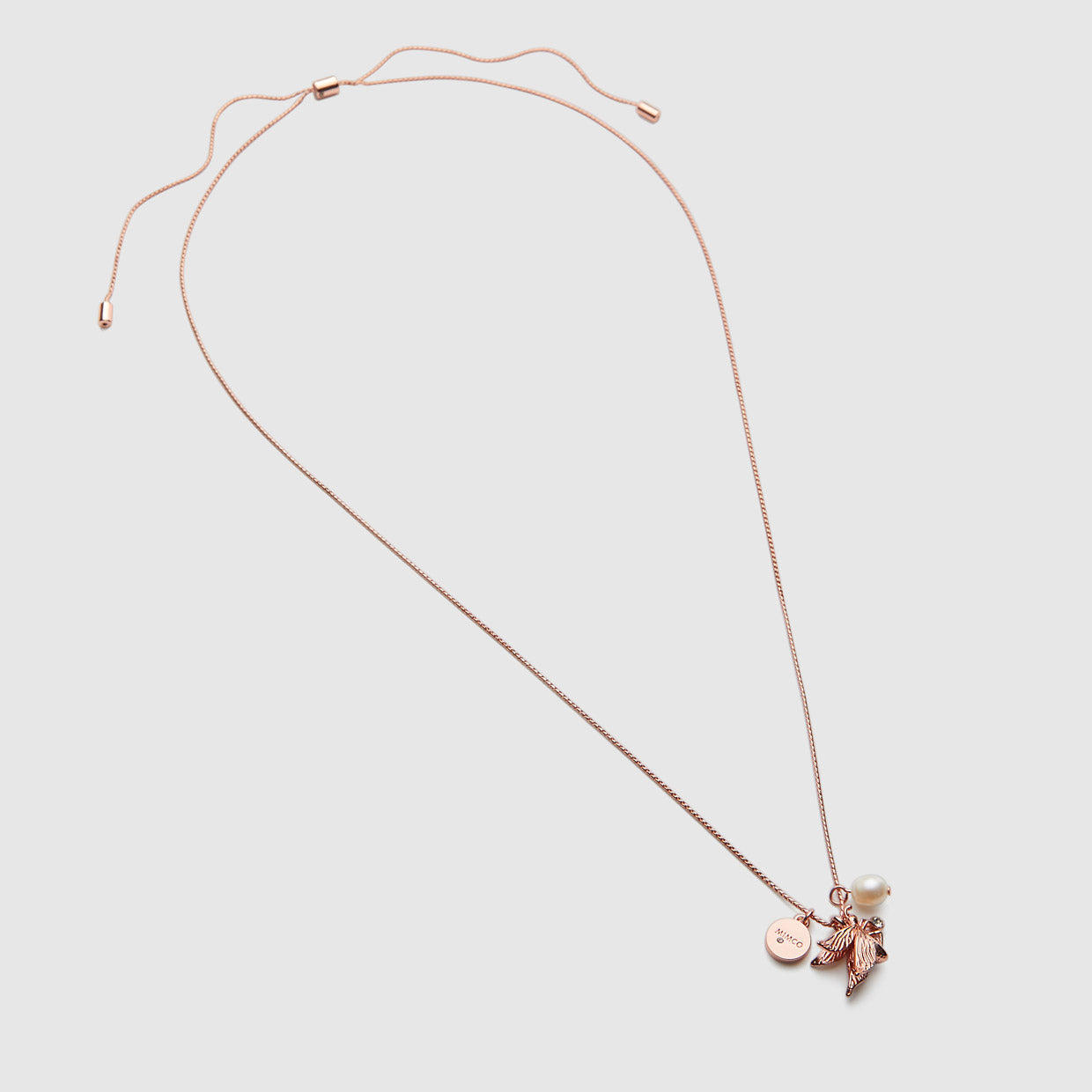 firefly charm necklace - Rose Gold
