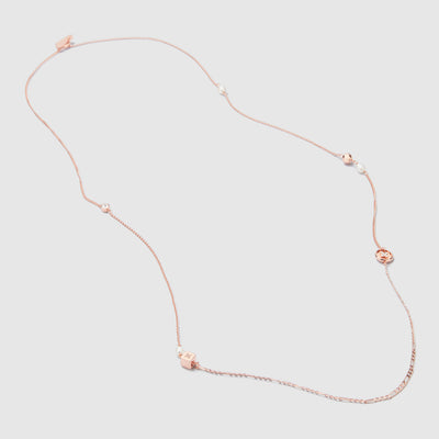 mim-charmed long necklace - Rose Gold