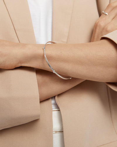 rotate sterling silver bangle - Silver