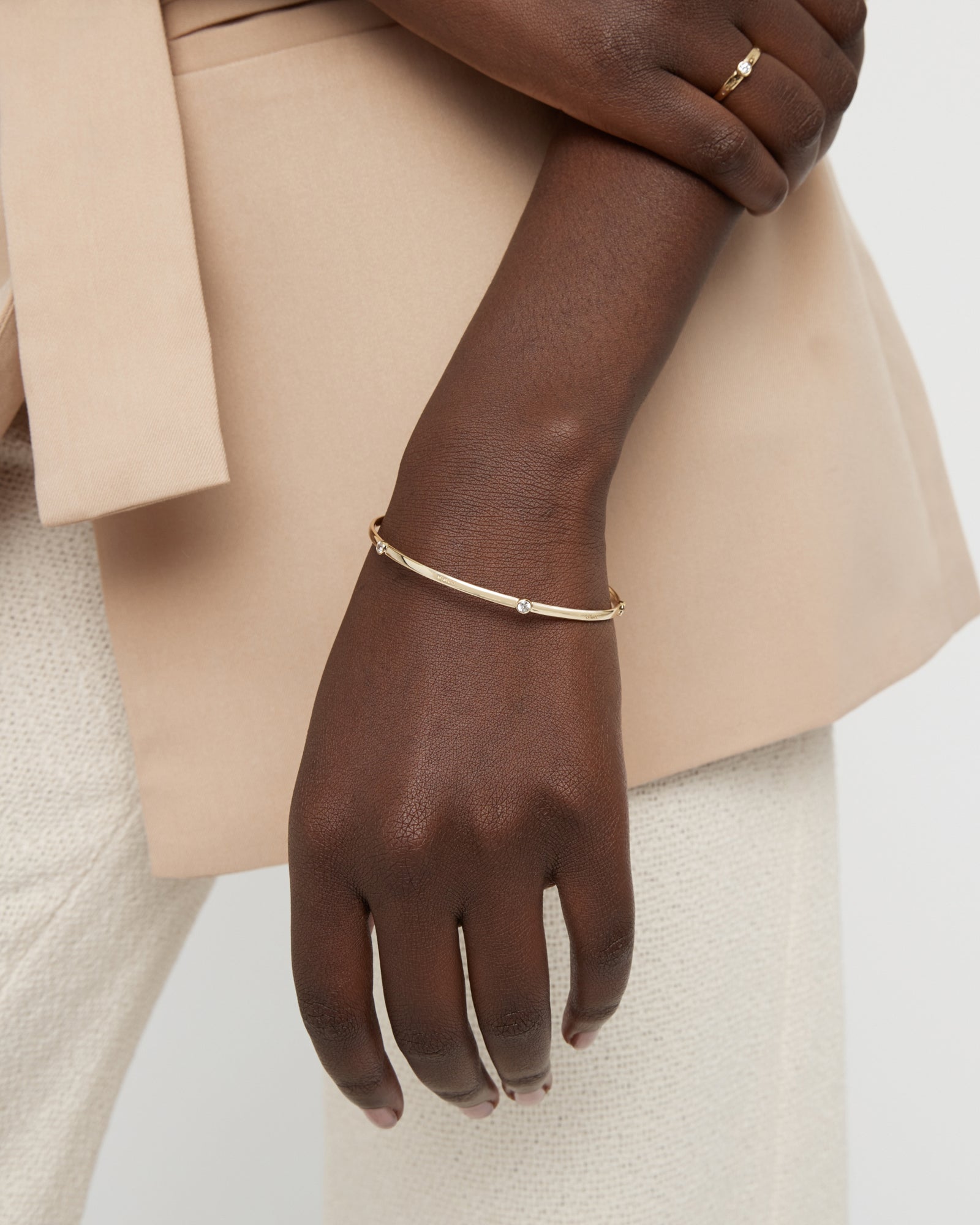 rotate sterling silver bangle - Gold