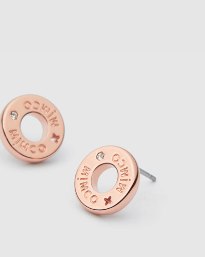 Buoy Stud Earrings - Rose Gold