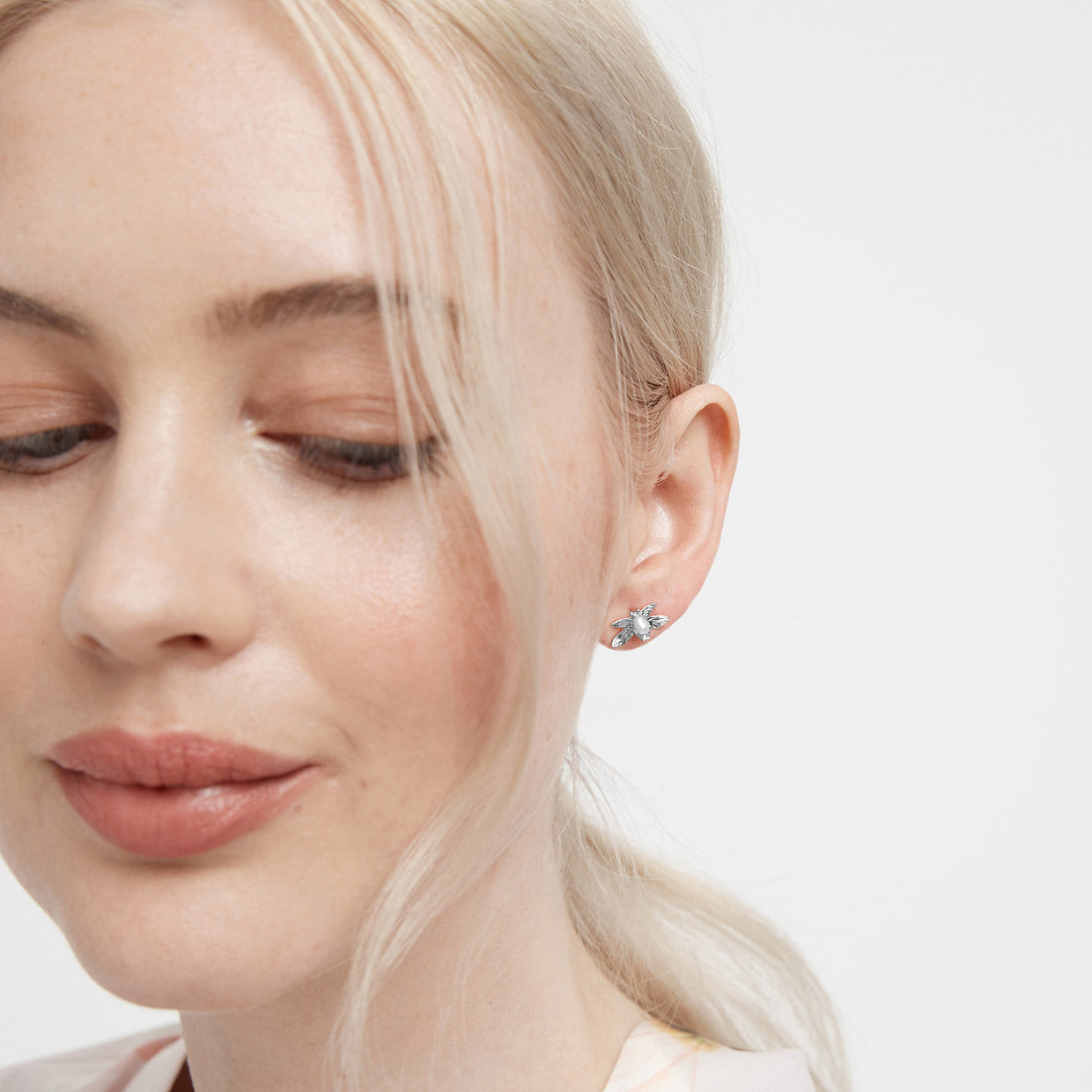 aerial stud earring - Silver