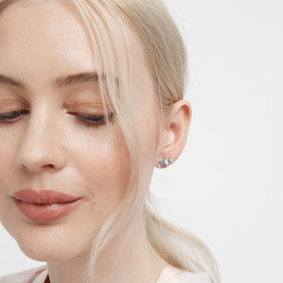 aerial stud earring - Silver