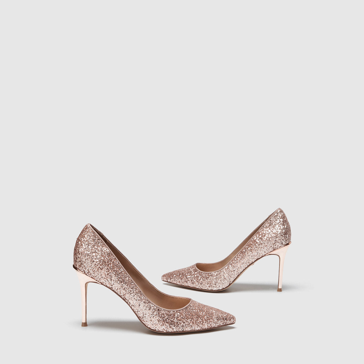 carve glitter pump heels - Rose Gold