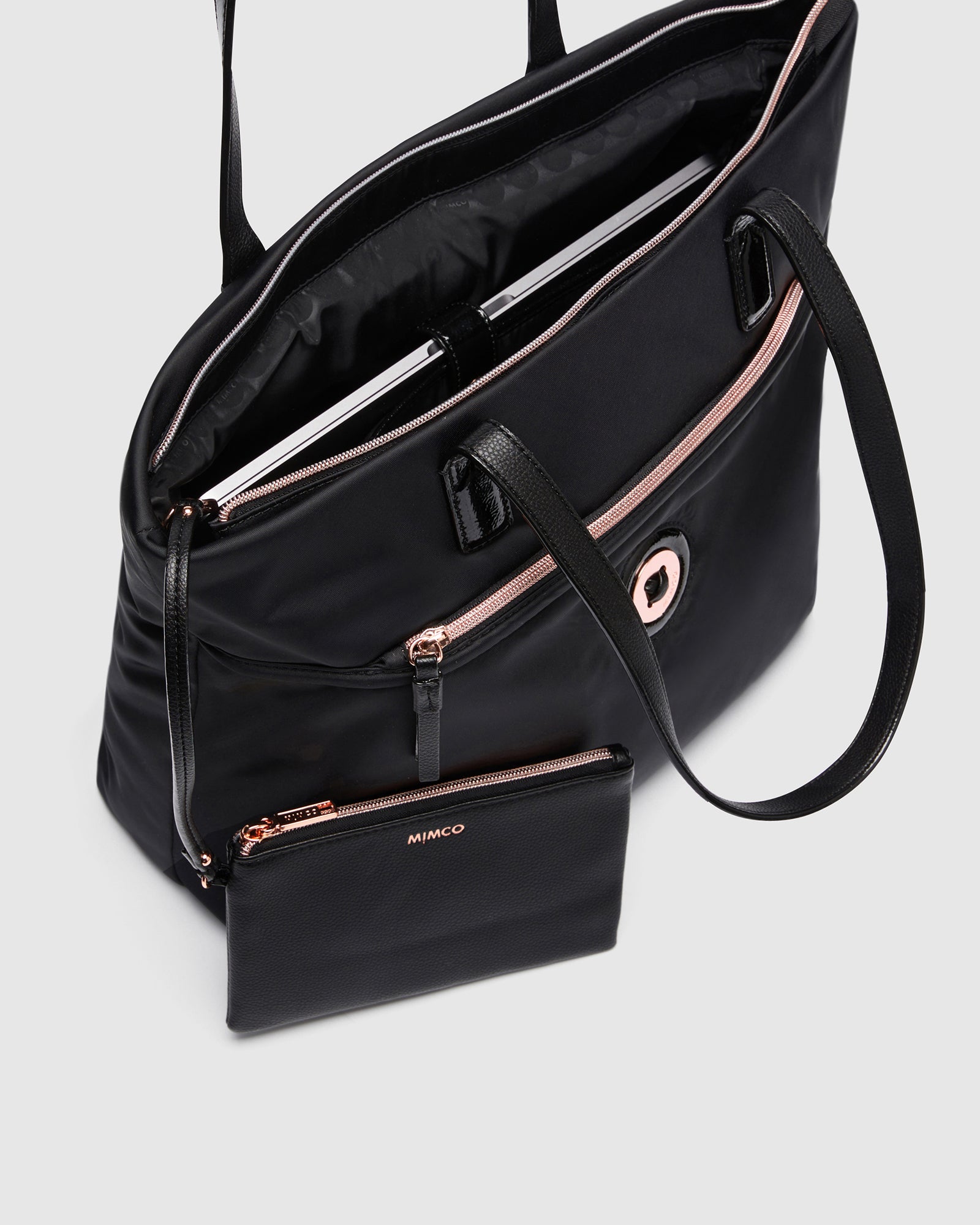 Mim-Mazing North South Tote Bag - Black Rose Gold