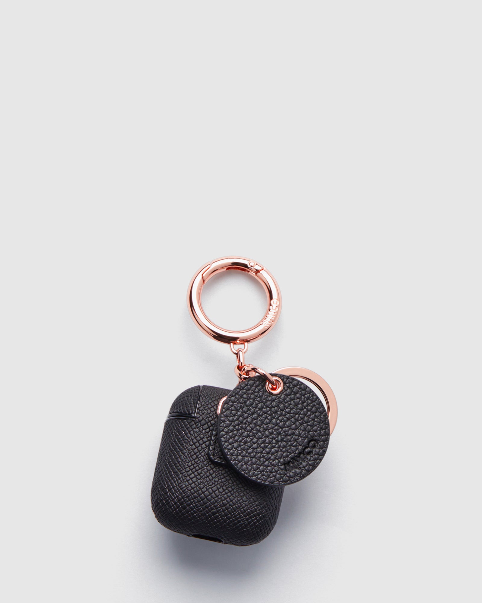 Mimpod AirPod Keyring Case - Black Rose Gold