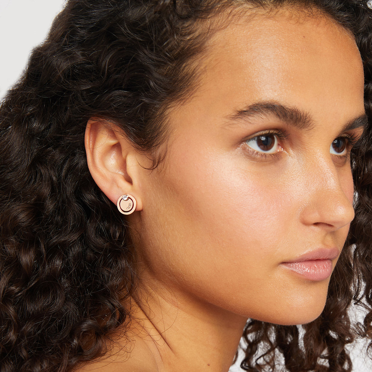 twirl stud earrings - Rose Gold