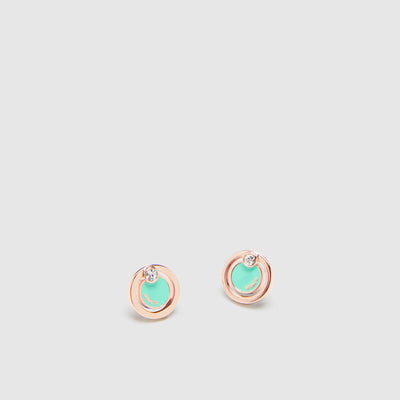 twirl enamel stud earrings - Apple Green