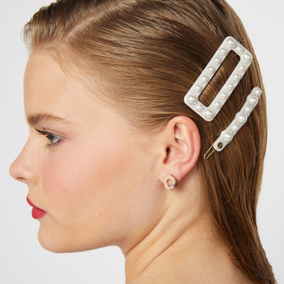 Disco Hair Clip Set - Pearl