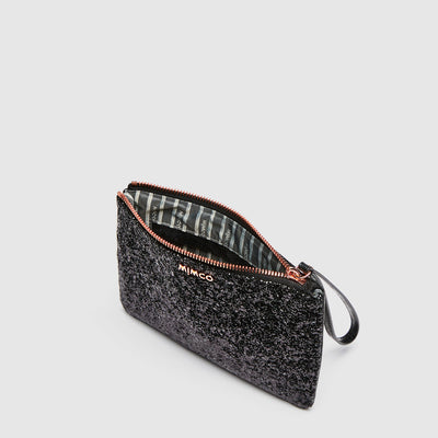 Glitz Medium Pouch - Black Rose Gold