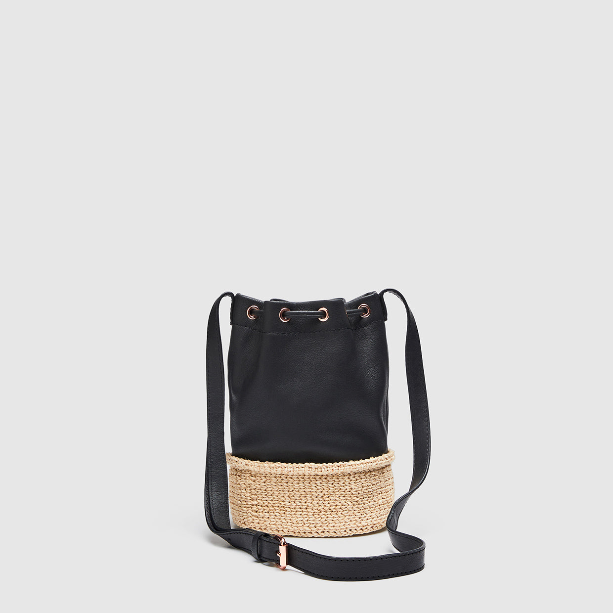 Intwine Basket Bag - Black Rose Gold