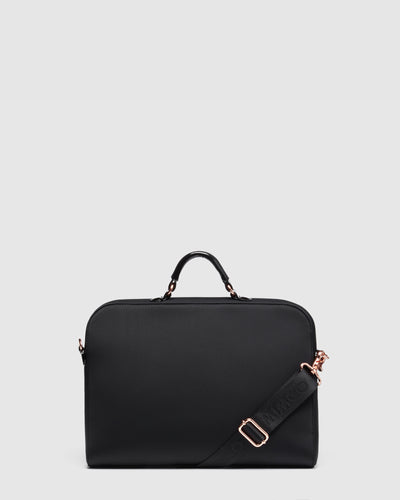 Serenity Laptop Bag - Black Rose Gold