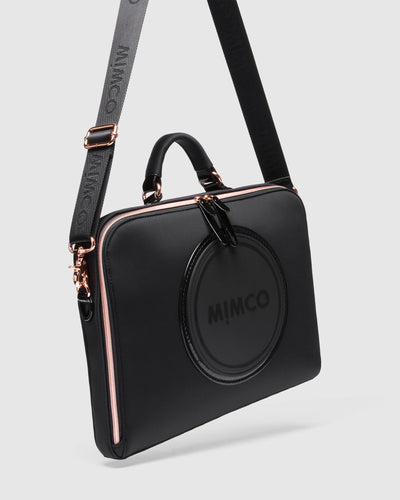 Serenity Laptop Bag - Black Rose Gold