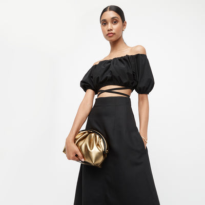 Bloom Clutch Evening Bag - Old Gold