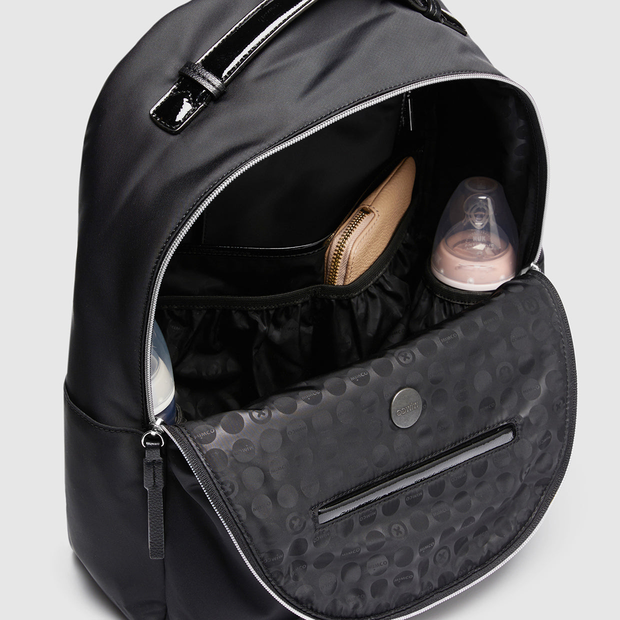 Mim-Mazing Baby Backpack - Black Gunmetal
