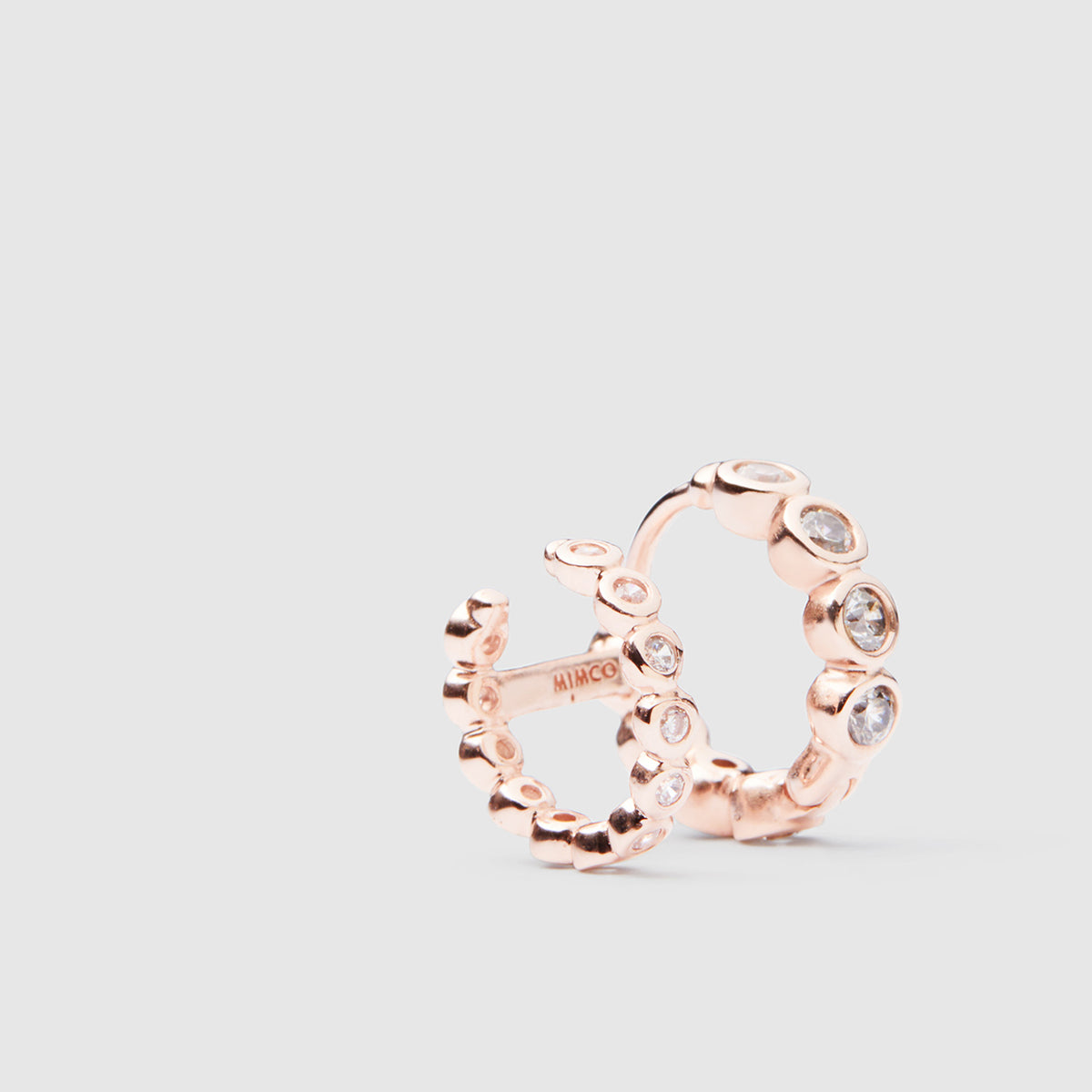 Aglow Sterling Silver Single Hoop Earring - Rose Gold