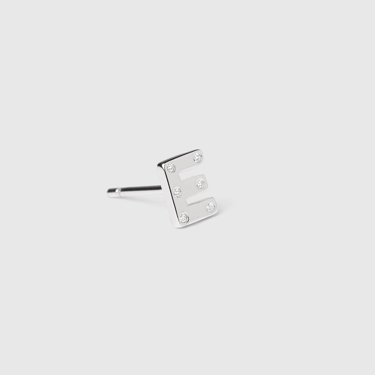 Fundamentals Sterling Silver Single Stud E - Silver