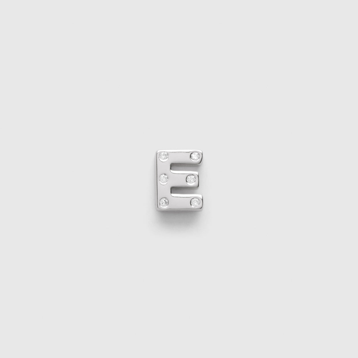 Fundamentals Sterling Silver Single Stud E - Silver