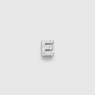 Fundamentals Sterling Silver Single Stud E - Silver