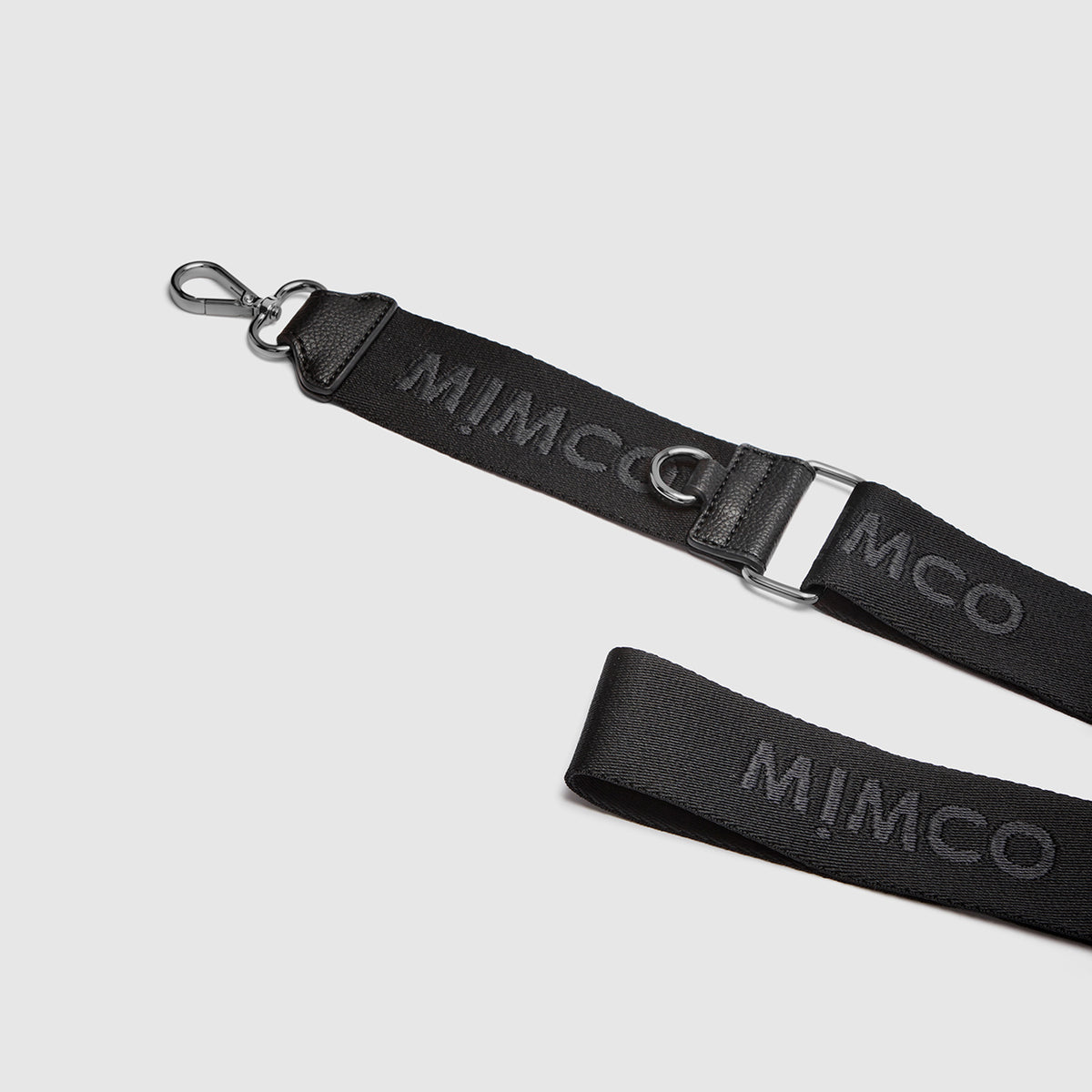 Wide Webbing Bag Strap - Black Gunmetal