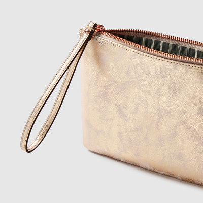 Shimmer Medium Pouch - Light Gold