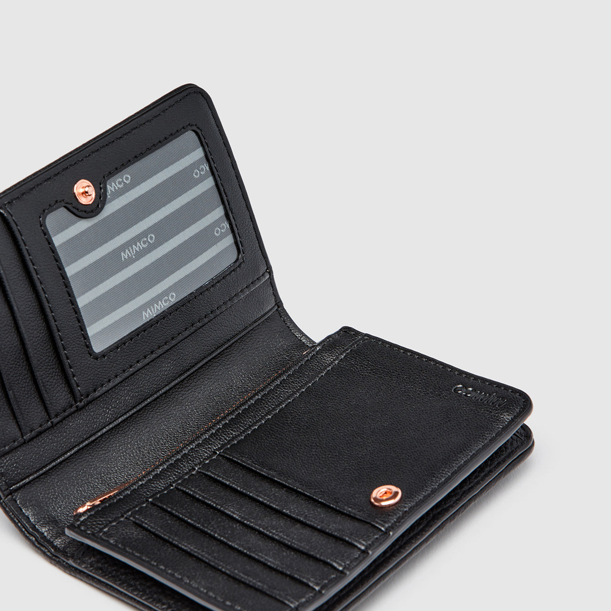 Shine Medium Wallet - Black Rose Gold
