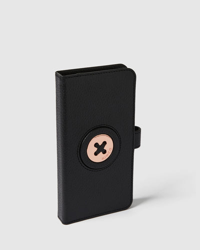 Mim-Mazing Flip Case For iPhone 12 Pro Max - Black Rose Gold