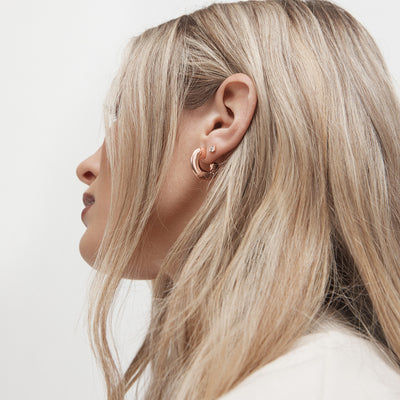 Bind Hoop Earrings - Rose Gold