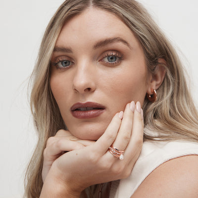 Mim-Twist Ring Stack - Rose Gold